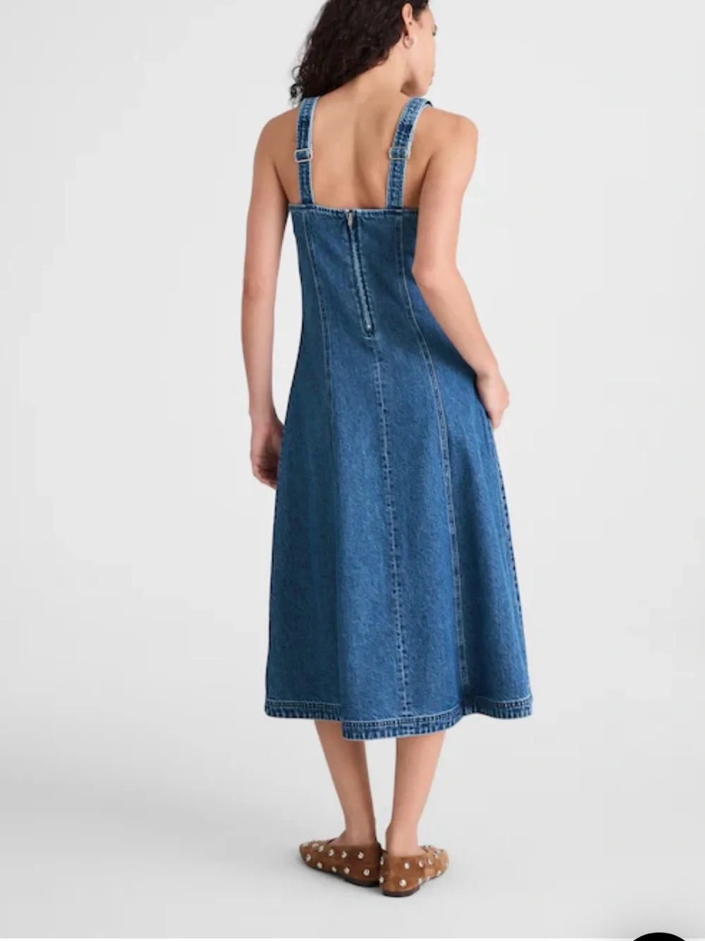 Madewell Denim Midi Dress XXS Adjustable Straps Fit & Flare NWT Fair Trade